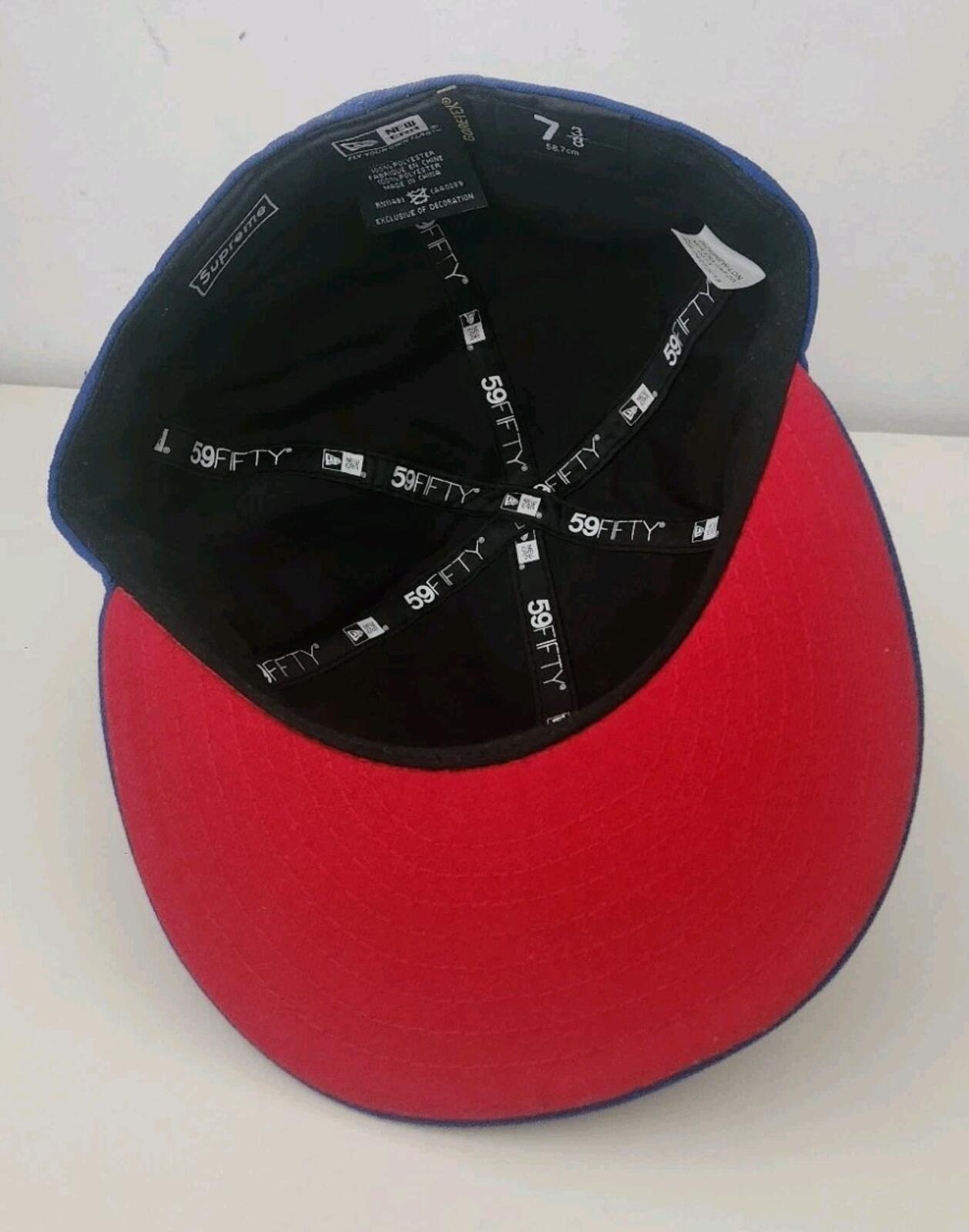 FW13 Supreme GORE-TEX Box Logo New Era Blau Rot Hut Wasserdichte Kappe 7 3/8 Vintage