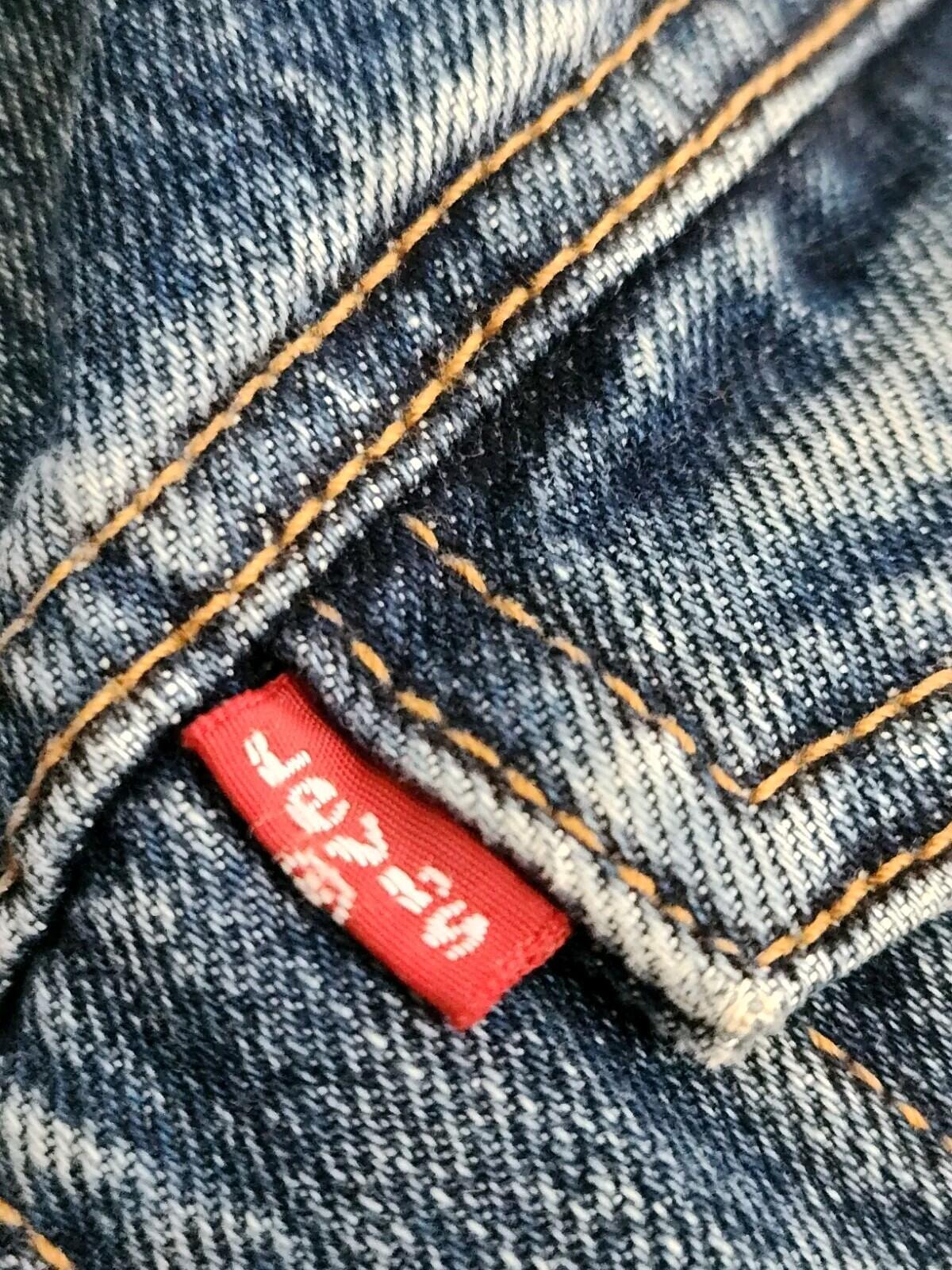 Chaleco vaquero FW14 Supreme x Levis talla XL, estampado a cuadros, azul Levi's, raro