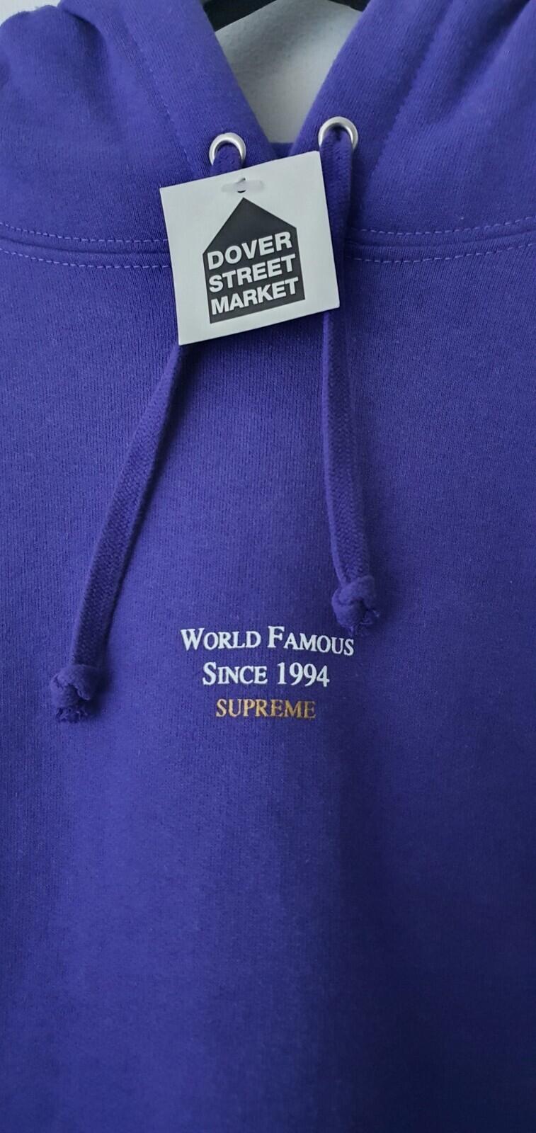 SS23 Supreme World Famous Micro Logo Purple hooded sweatshirt Hoodie M medium