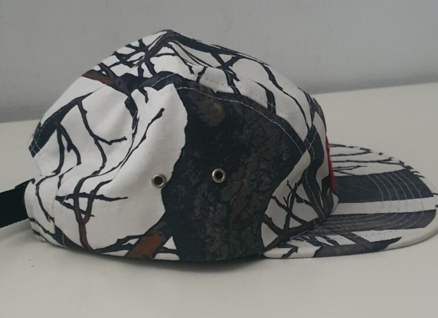 FW12 Supreme Tree Camo Camp Cap White Hat Red Box Logo Vintage 2012 Very rare