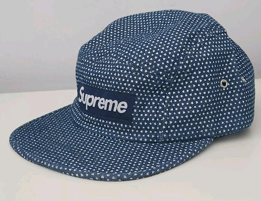 SS12 SUPREME Foulard Camp Cap Blue Box Logo Hut Selten Vintage 2012 Punkte Dreiecke