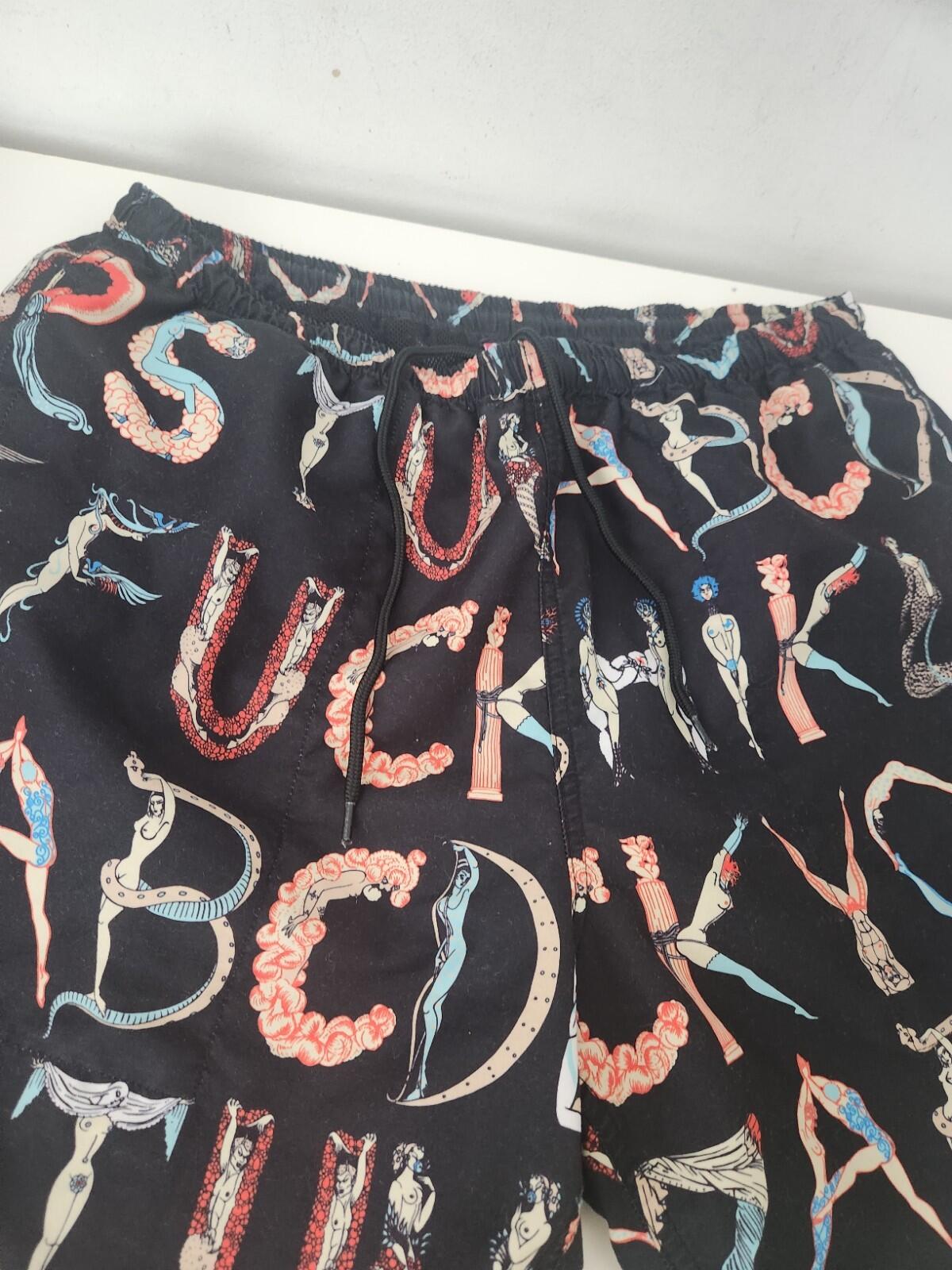SS18 Supreme Alphabet Water Short Black M Original artwork by Erte. ©Sevenarts