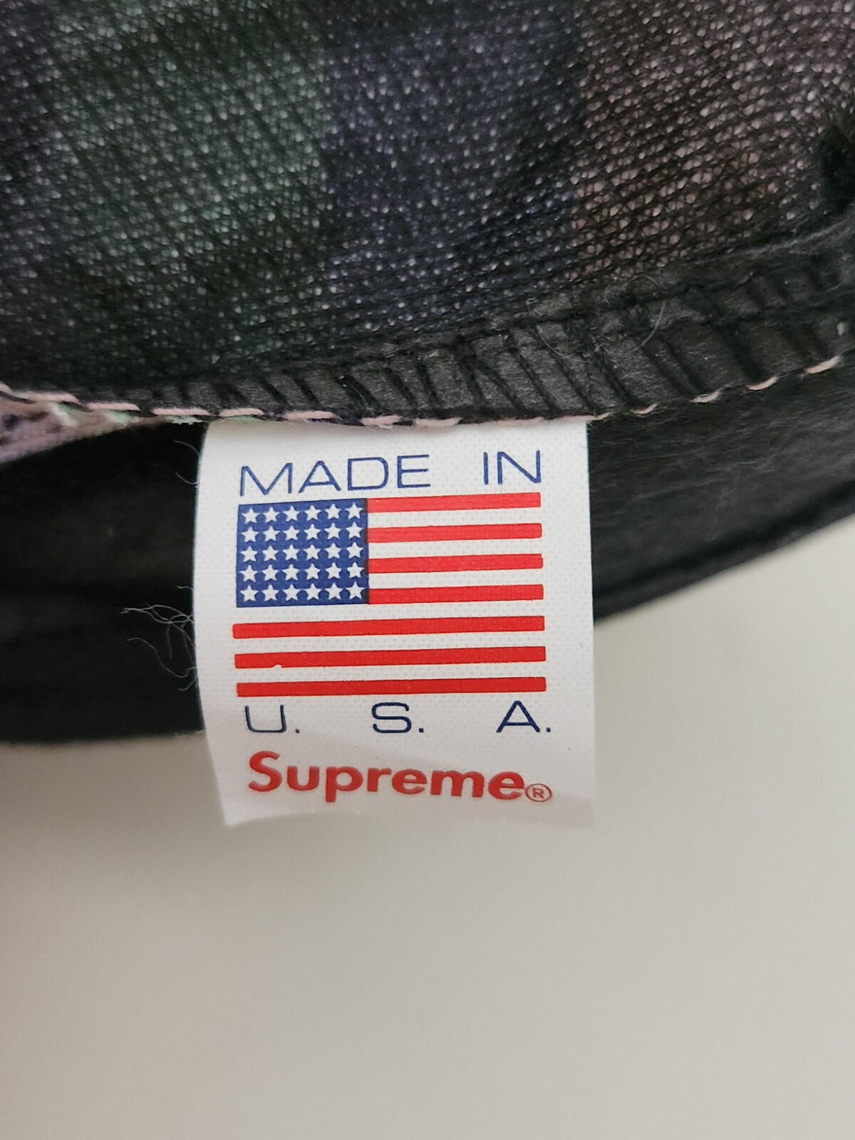 FW14 Supreme Striped Linen Suede Camp Cap 2014 Vintage