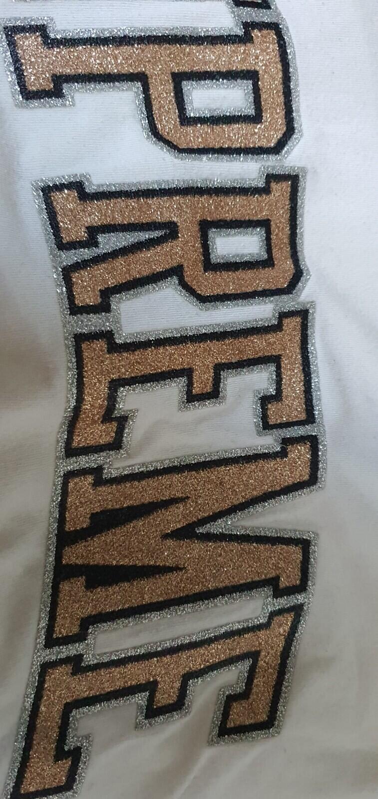FW17 Supreme Glitter Arc Football Top White Größe M