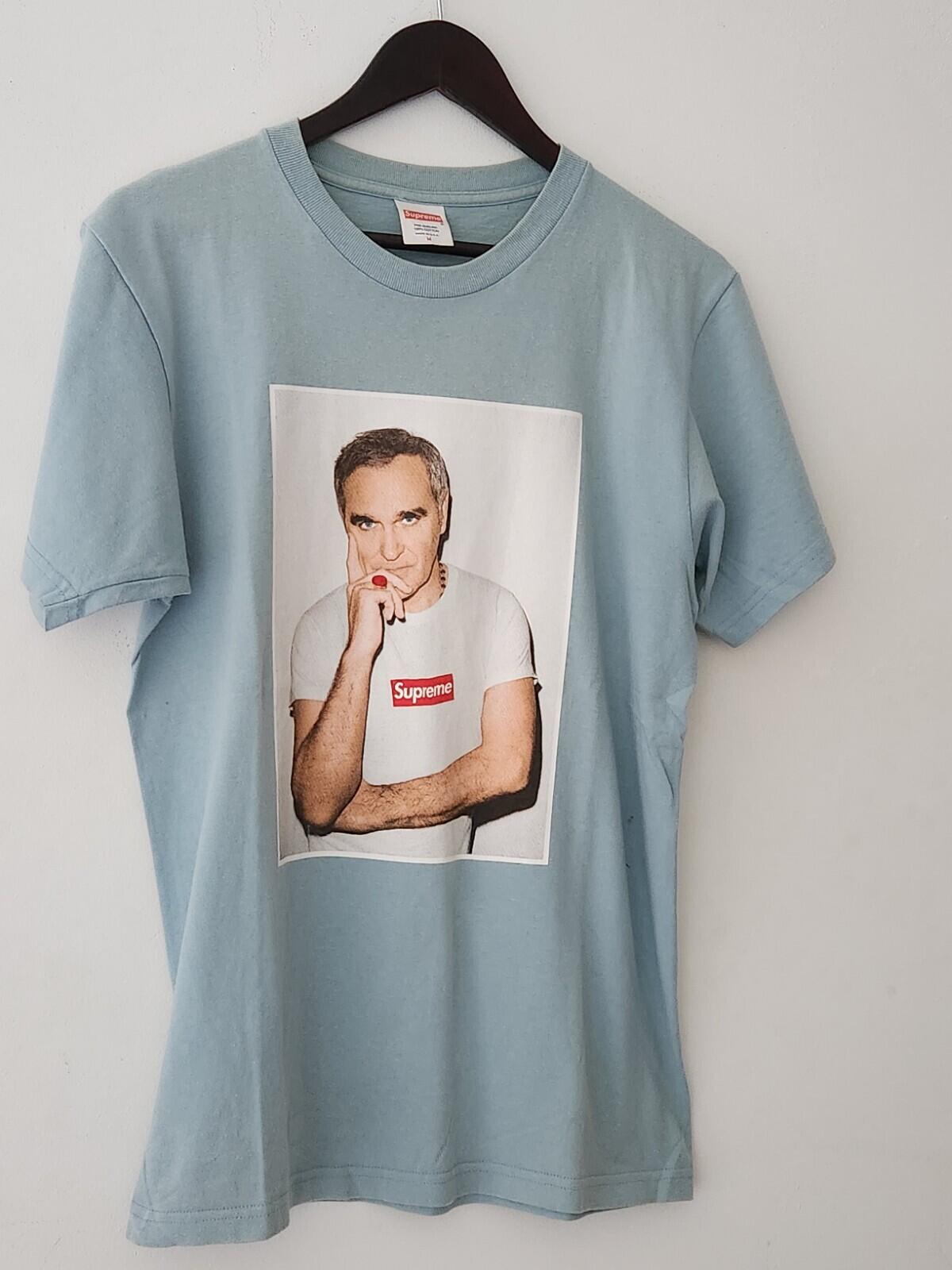 SS16 Supreme x Morrissey Photo Tee Slate Blue T-shirt size M medium