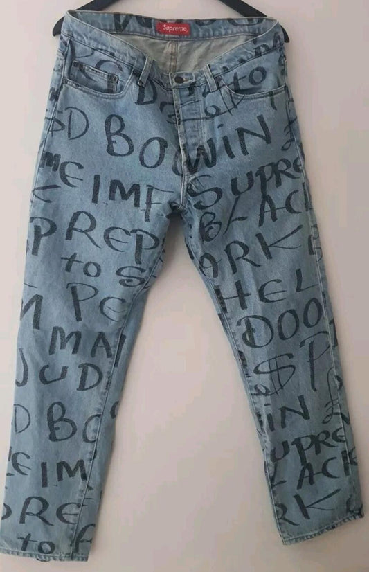 FW22 Supreme Black Ark Regular Jeans 32 W32 L32 blue denim