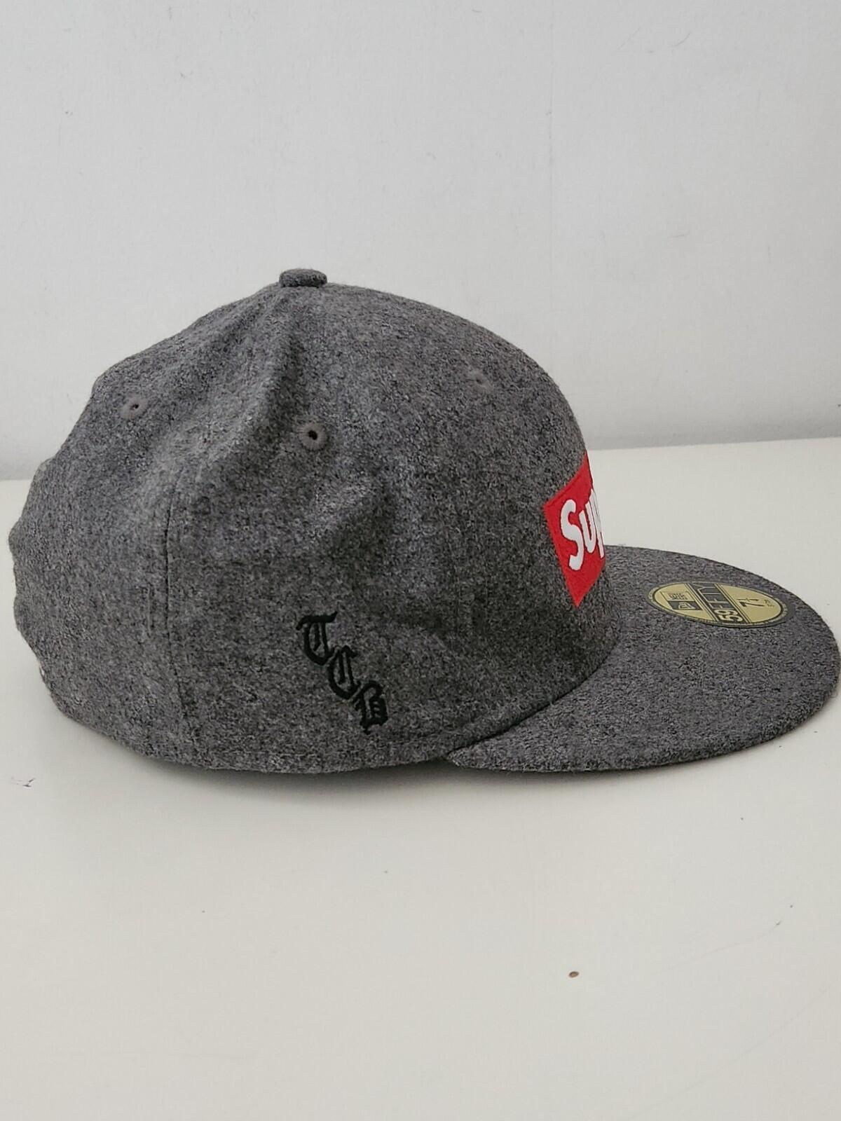 FW11 Supreme Loro Piana Box Logo New Era Grey Wool Cashmere hat 7 1/4 Vintage