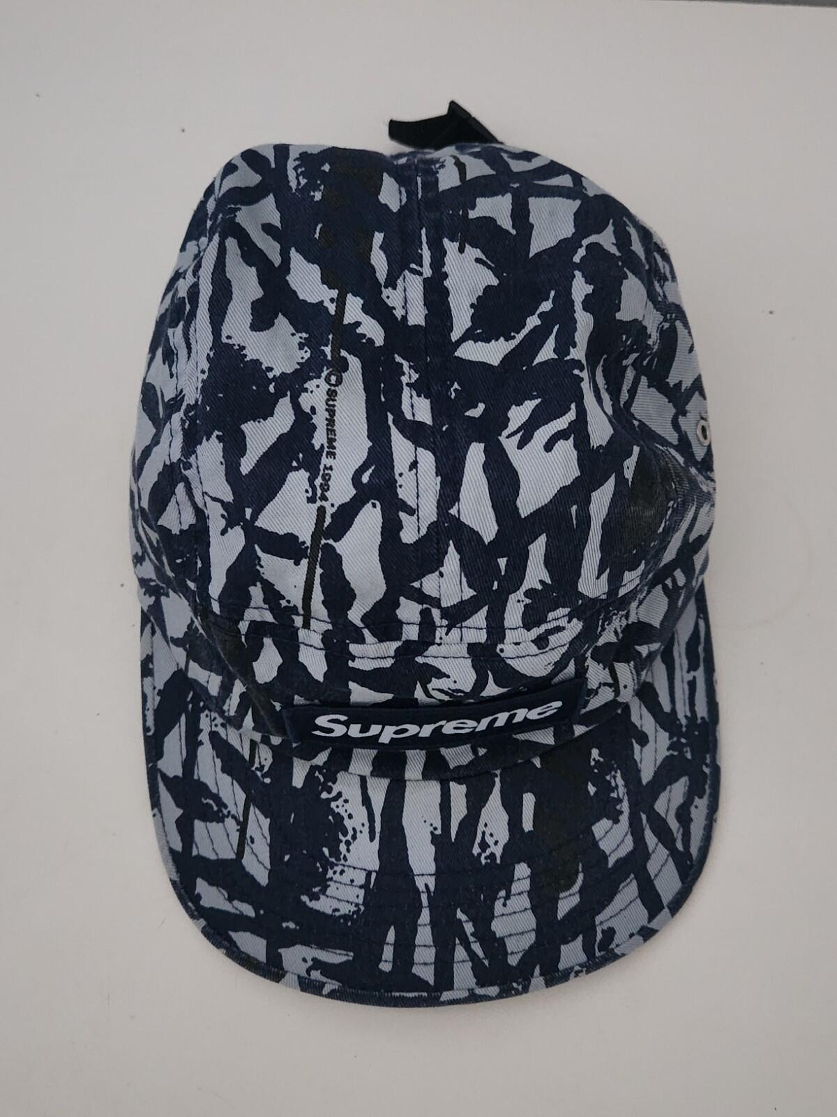 SS13 Supreme Reed Camo Camp Cap 2013 Vintage Hat Navy Box Logo Camo Camouflage