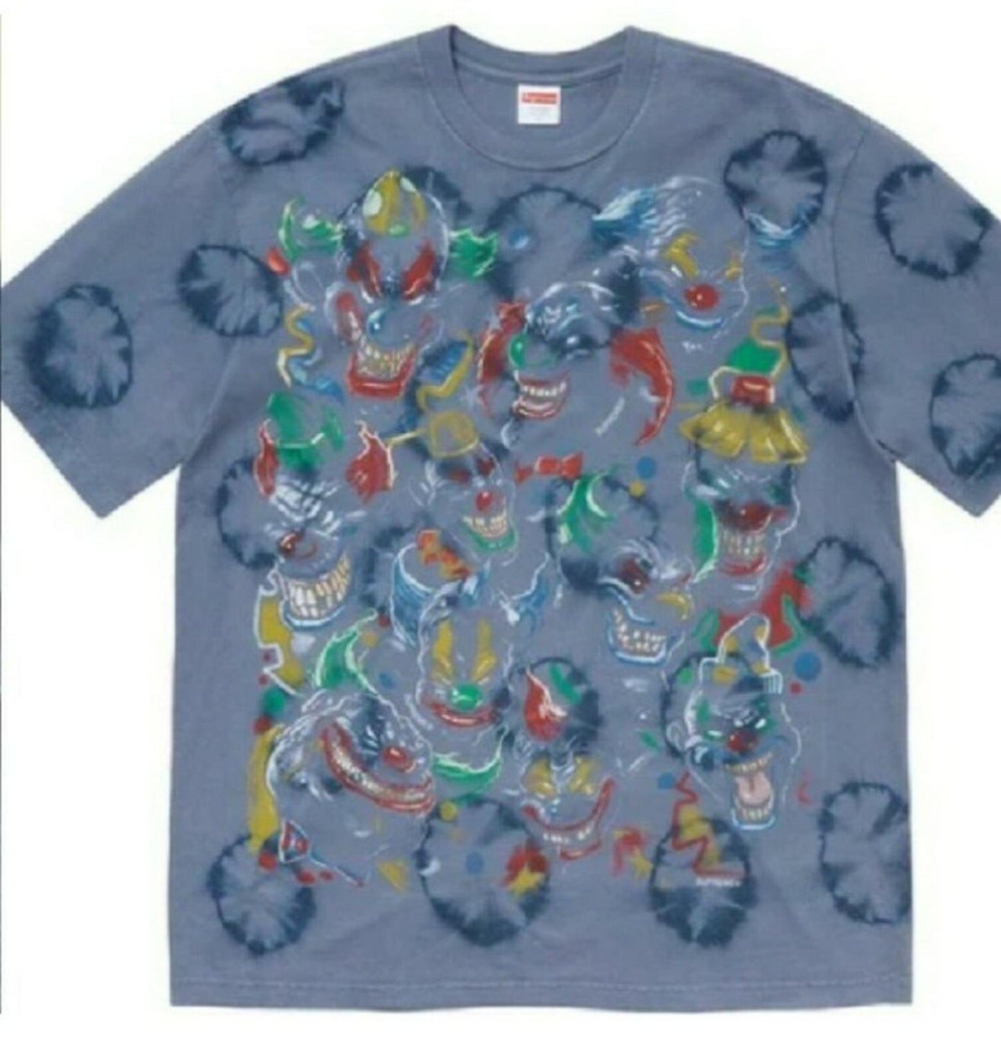 FW19 Supreme Clowns bleached navy Tee M medium T-shirt