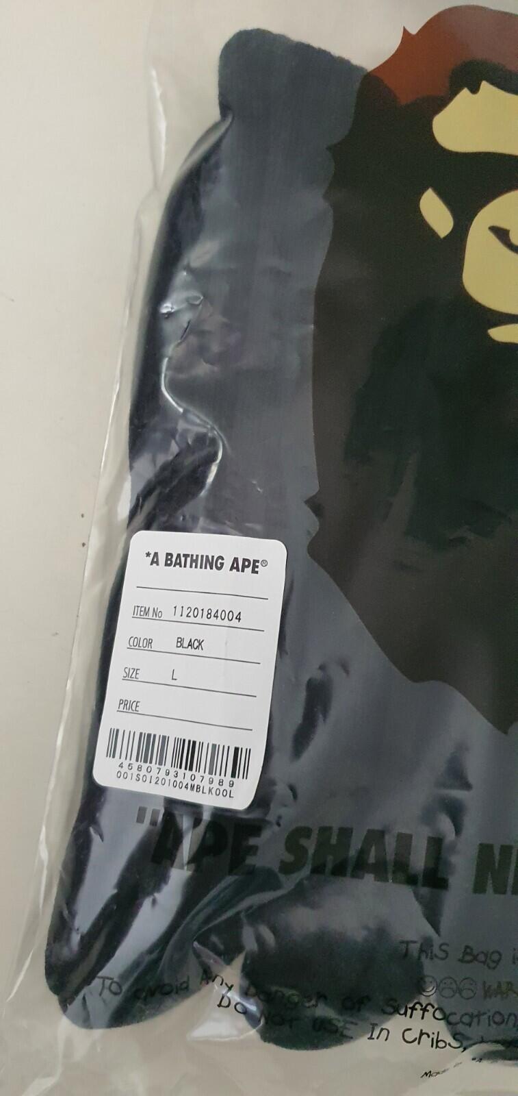 A BATHING APE Ape Head one point black socks 3 pack L large UK 9-11 Japan BAPE