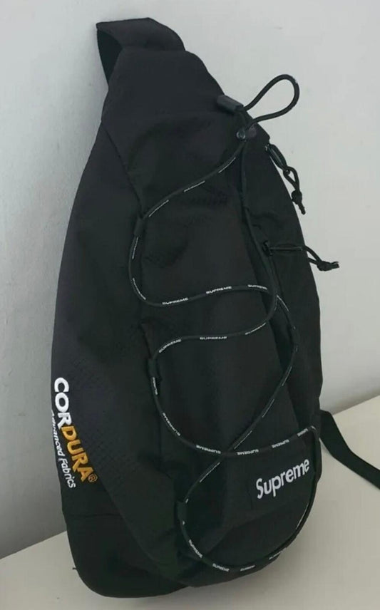 SS22 Supreme Sling Bag Black Water Resistant