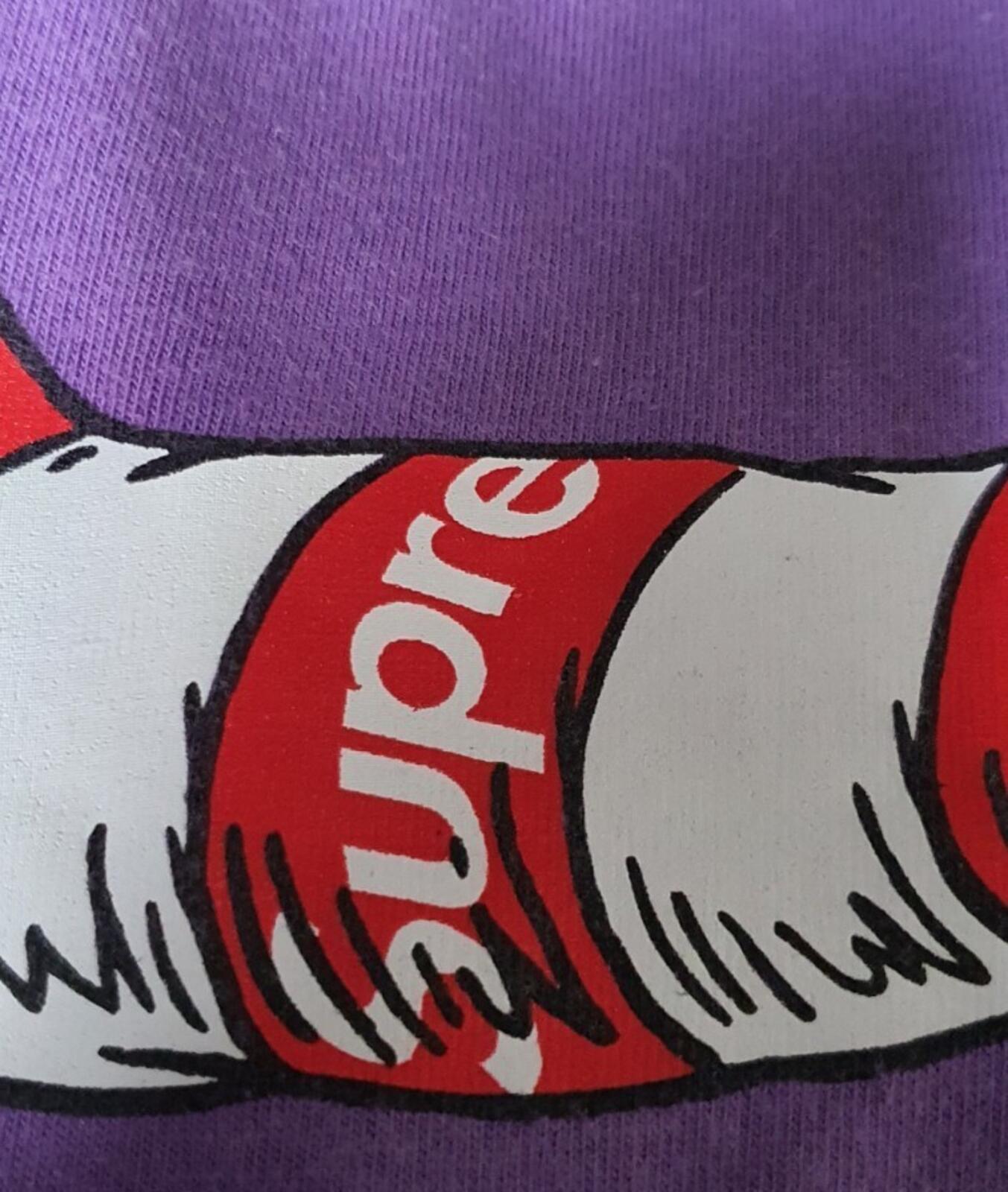 FW18 Supreme Cat in the Hat Tee Purple Size M