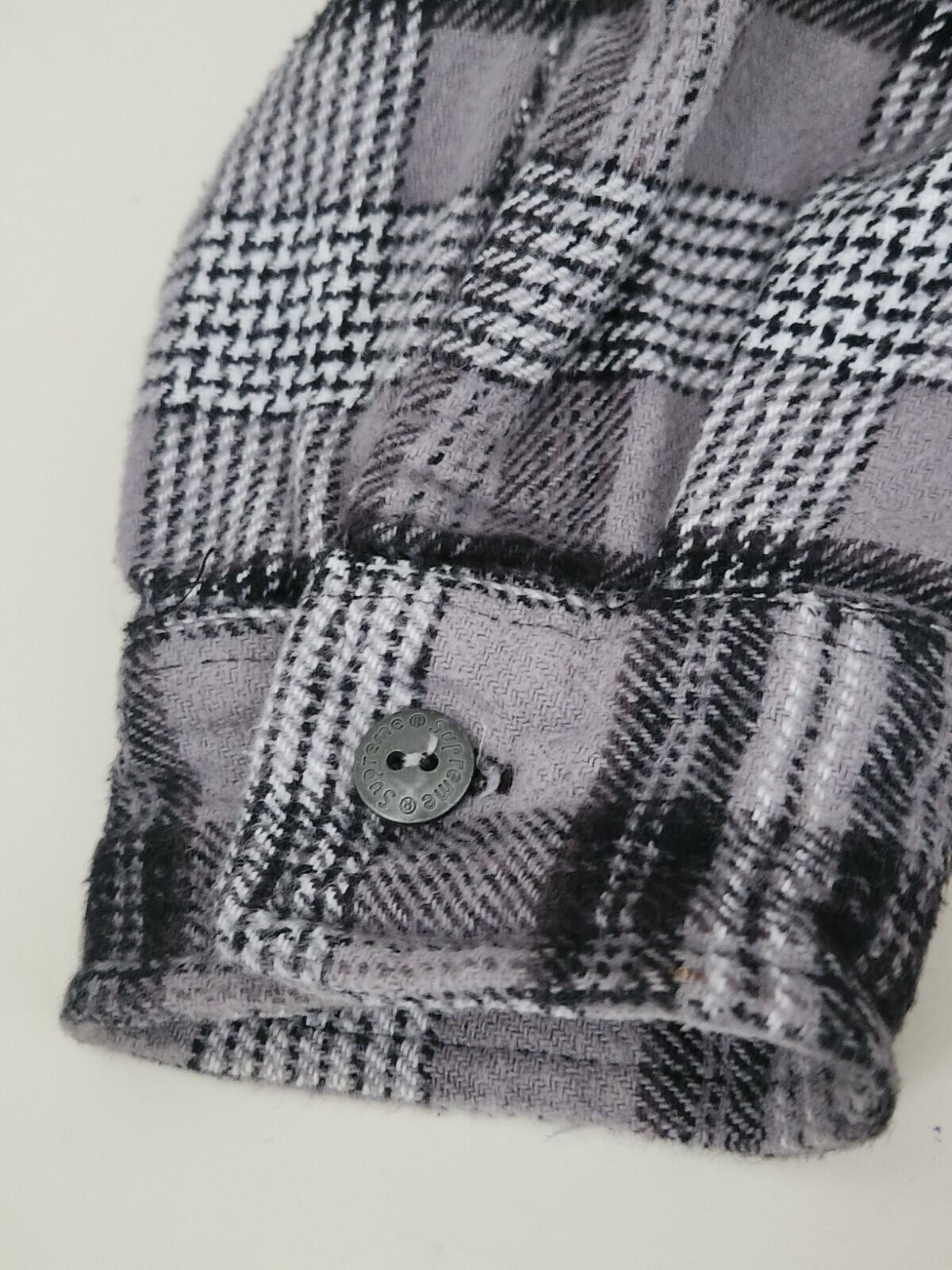 SS18 Supreme Hooded Plaid Flannel Shirt size M medium Black