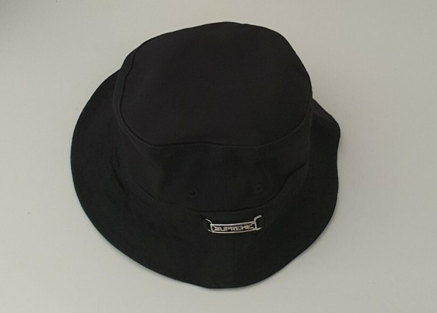 SS20 Supreme name plate black crusher size S/M bucket hat small / medium