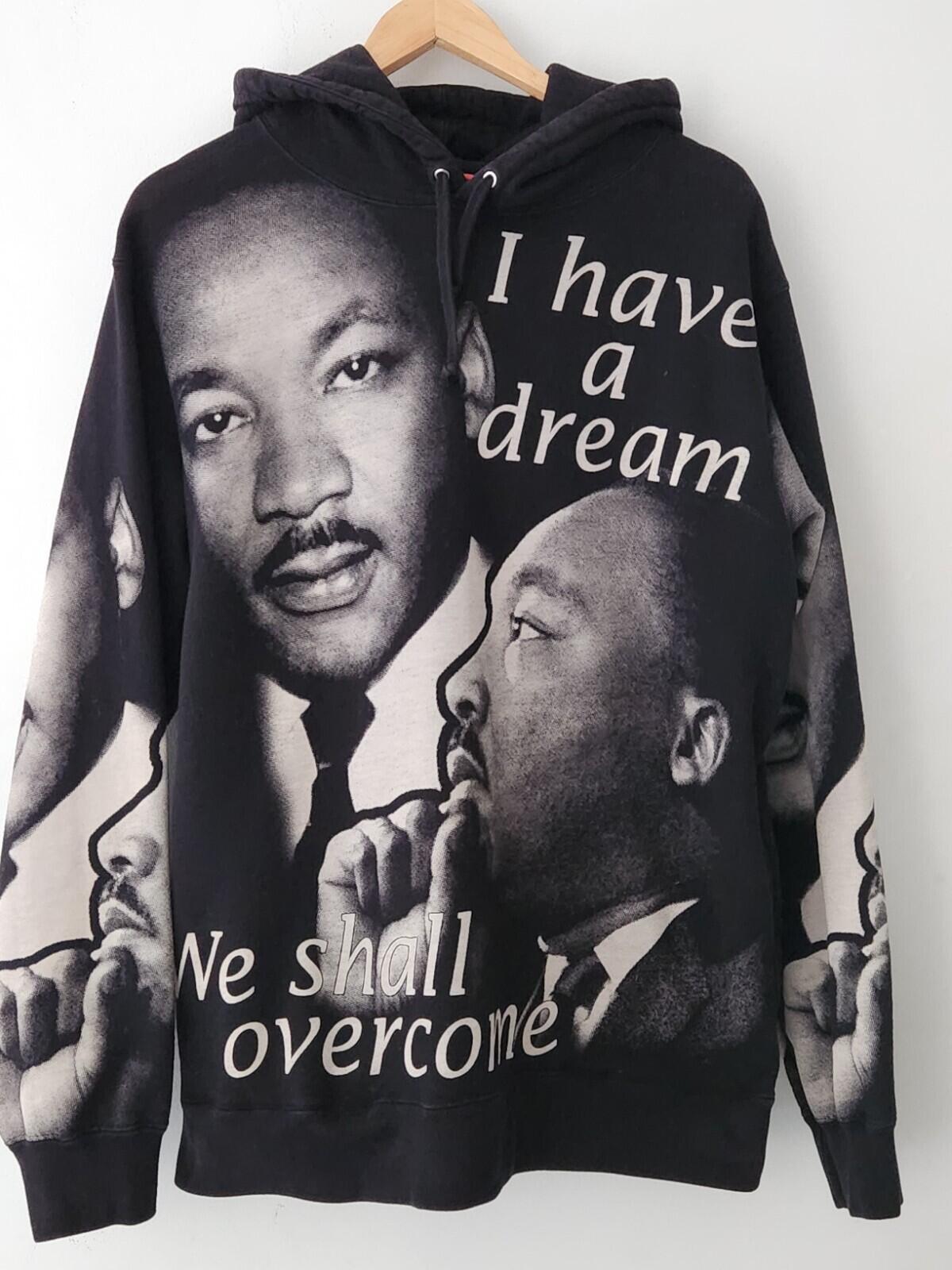 SS18 Supreme MLK black hooded sweatshirt size L Large hoodie Martin Luther King