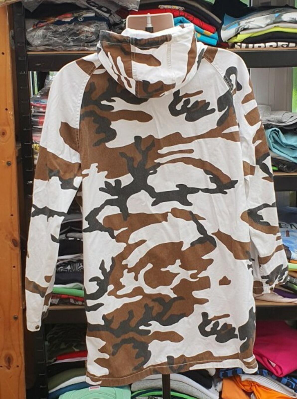 FW16 Supreme Twill Zip Up Parka Jacket White Camo Size M