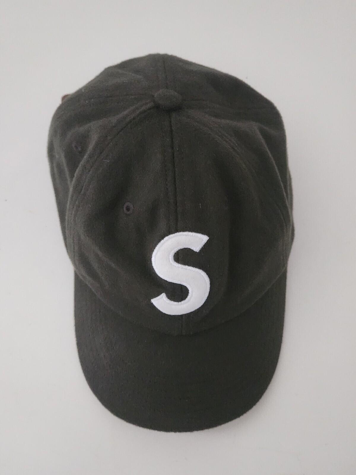 FW21 Supreme Loro Piana Wool S Logo 6-panel cap Olive Hat Italian Fabric