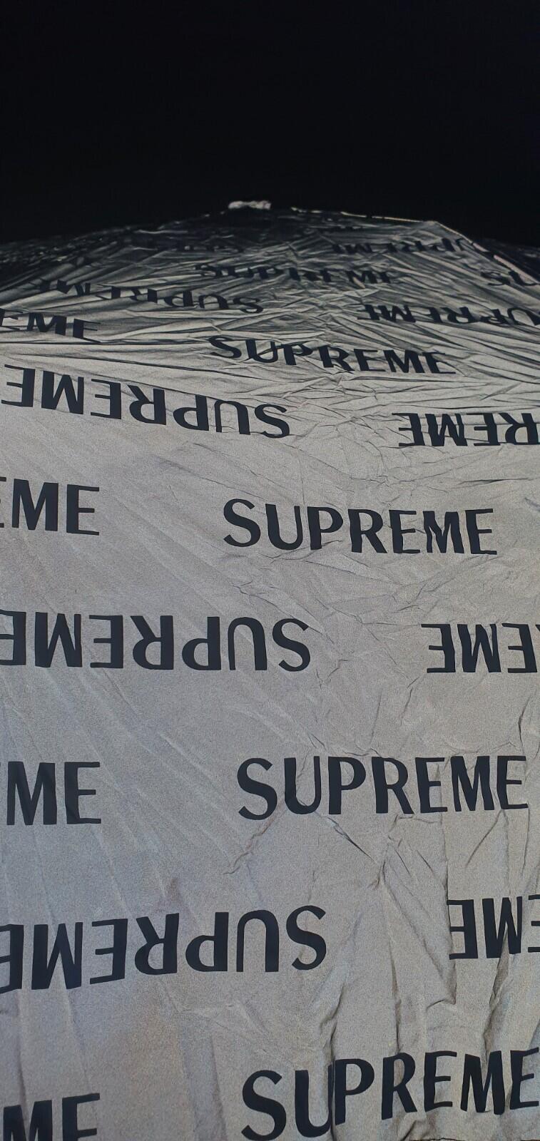 FW16 Supreme ShedRain reflective repeat umbrella Grey 54" Collapsible