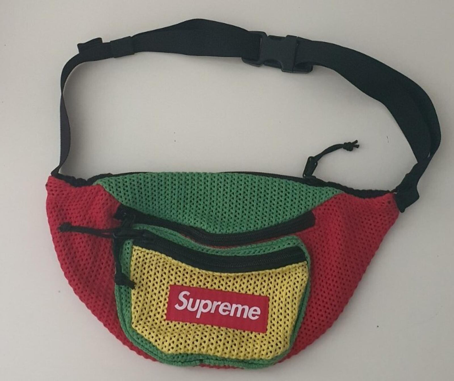 SS21 Supreme String waist bag Multicolour Jamaica rasta red green yellow