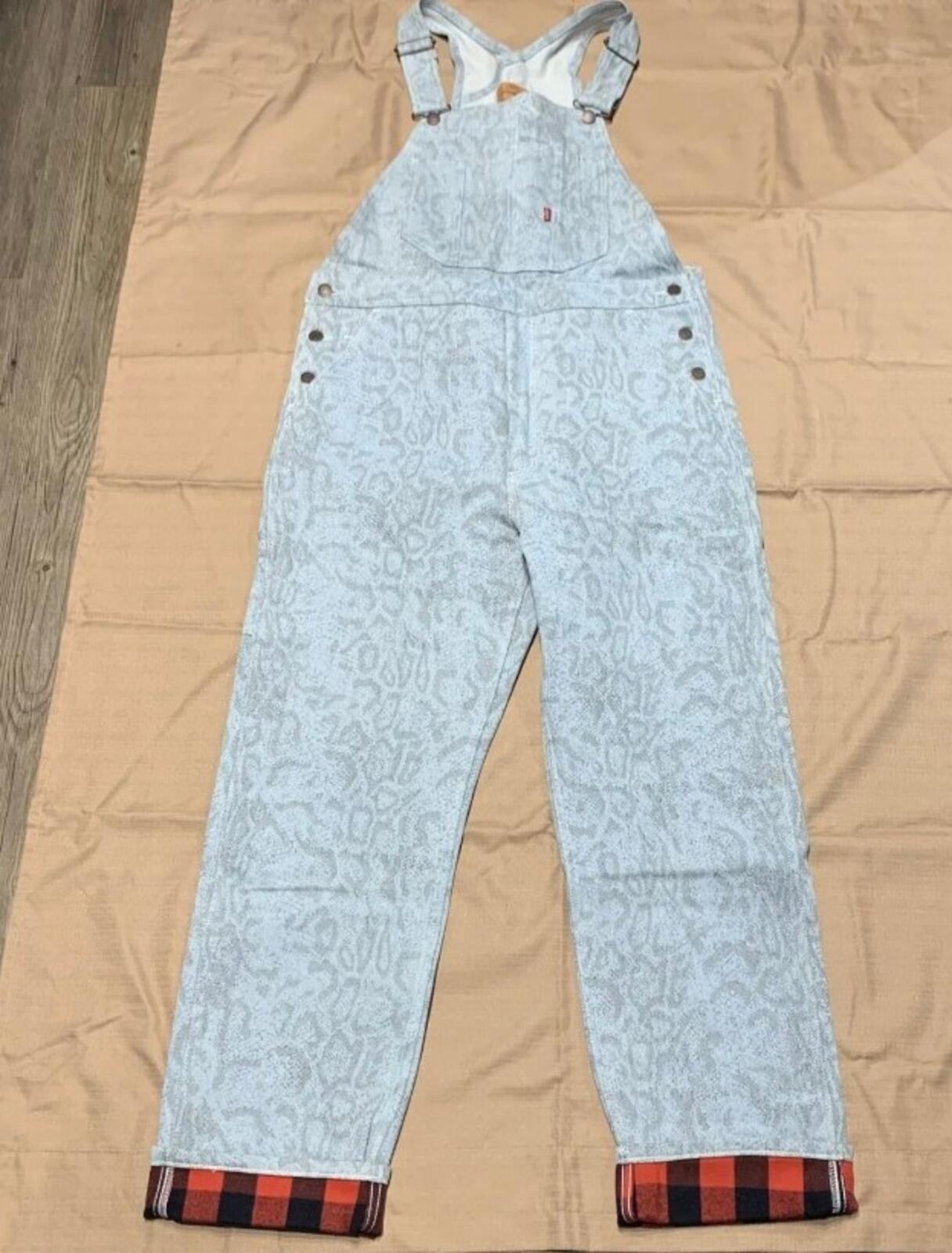 FW17 Supreme x LEVI'S Snakeskin Overalls Latzhose Hellblau Größe M