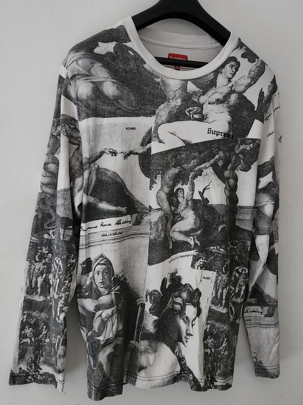 FW17 Supreme Michelangelo L/S top size M medium black long sleeve tee t-shirt