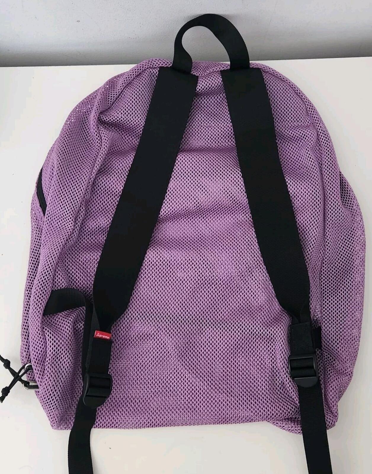 SS16 Supreme mesh backpack navy Bag Red Box Logo