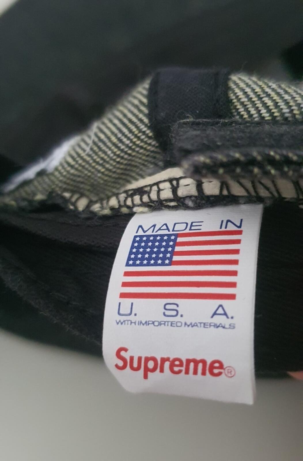 SS22 Supreme x KEVLAR Denim S Logo 6-Panel Cap Schwarz aus Kevlar