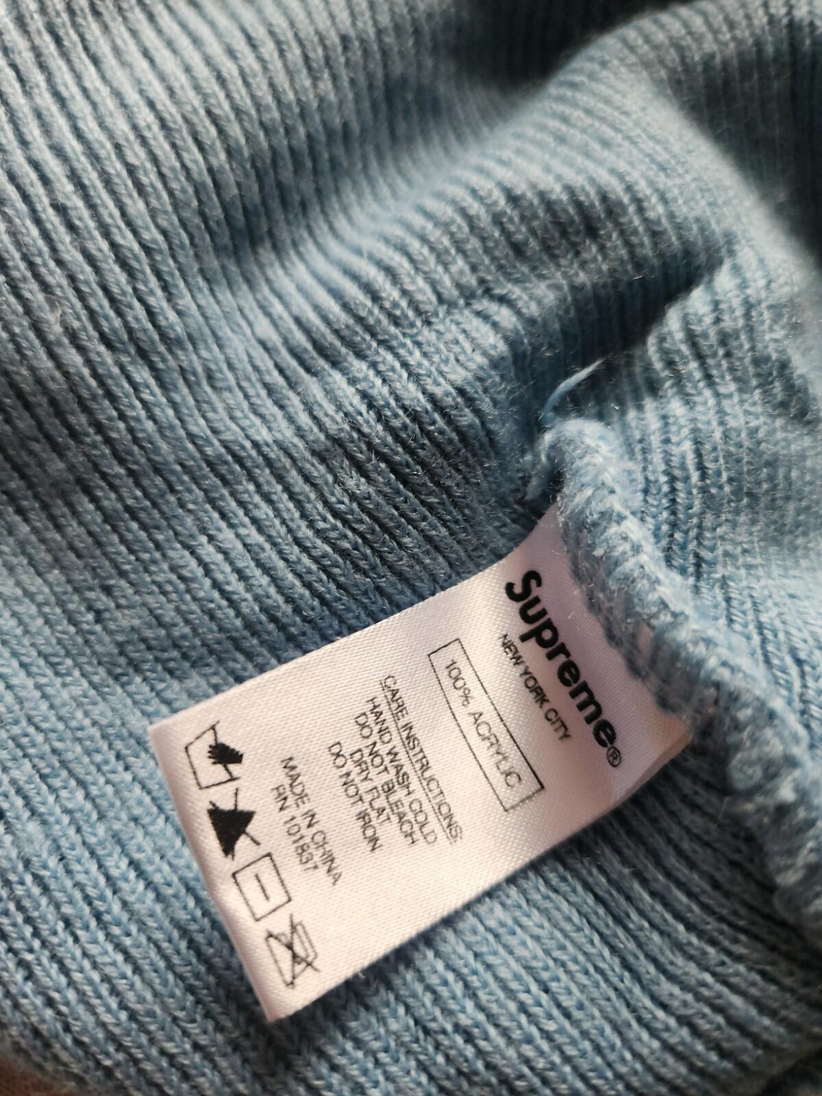 FW18 Supreme Classic Script Beanie Light Blue Hat
