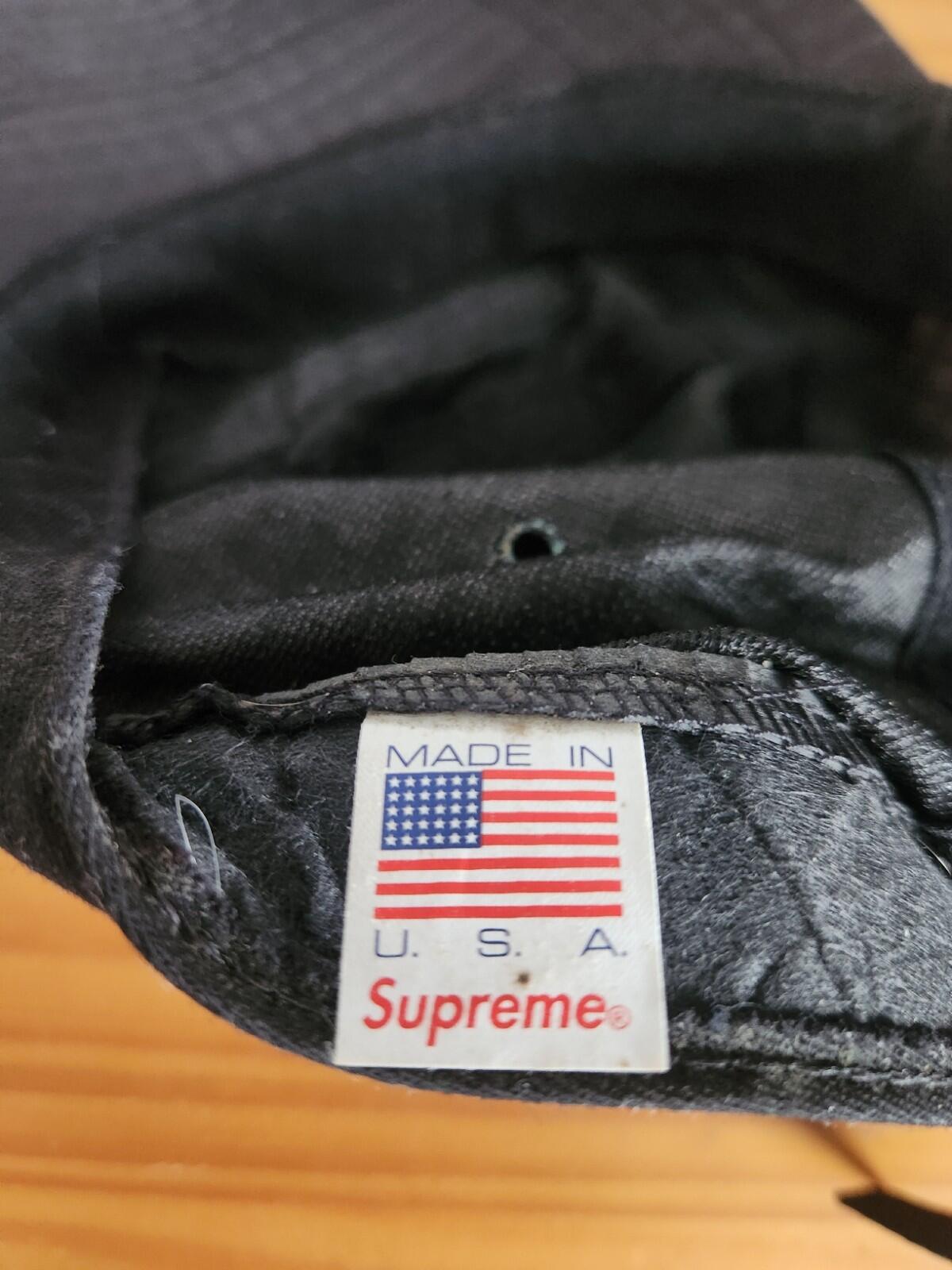 SS21 Supreme Metallic Check Camp Cap Black