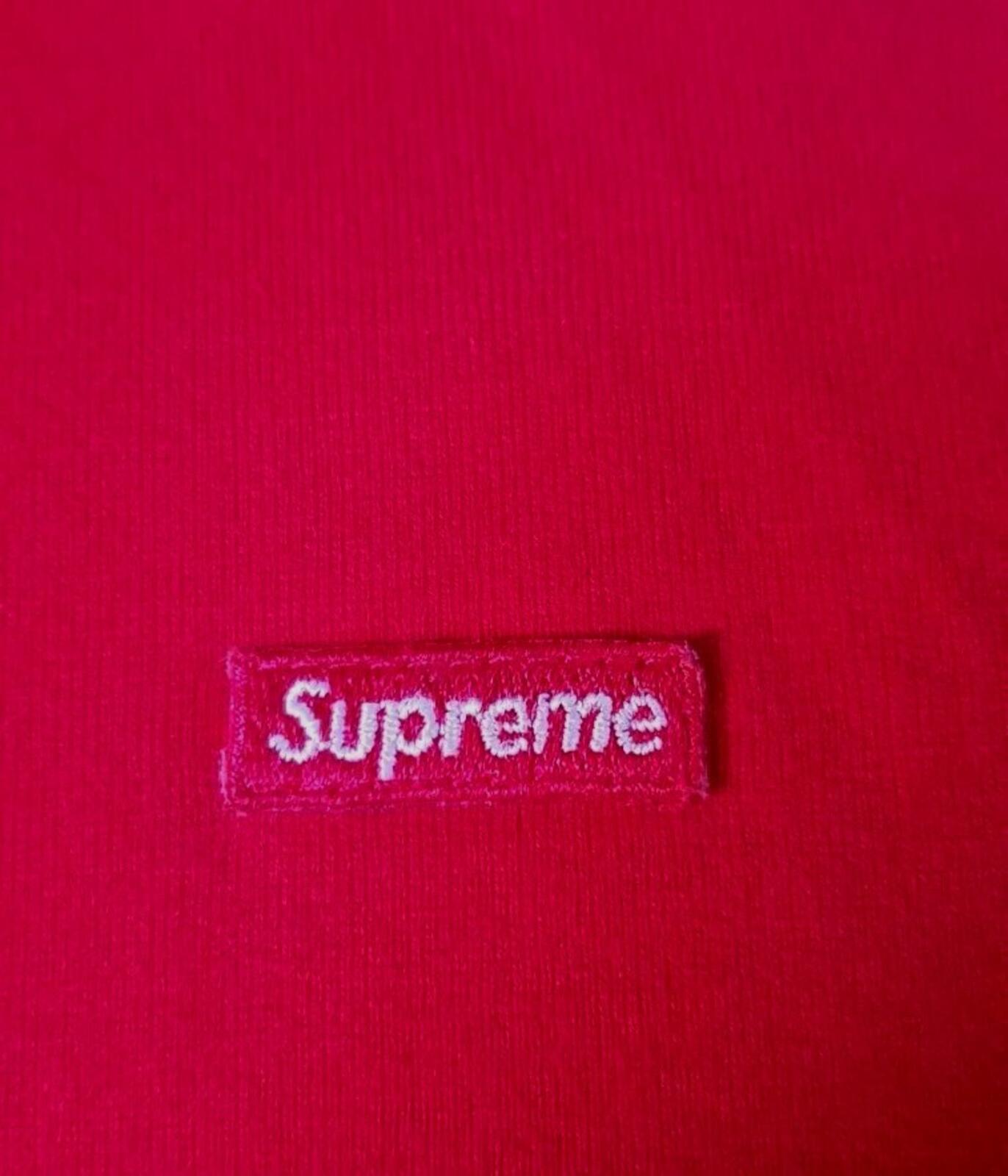 FW16 Supreme small box logo pique crewneck red size Large long sleeve top