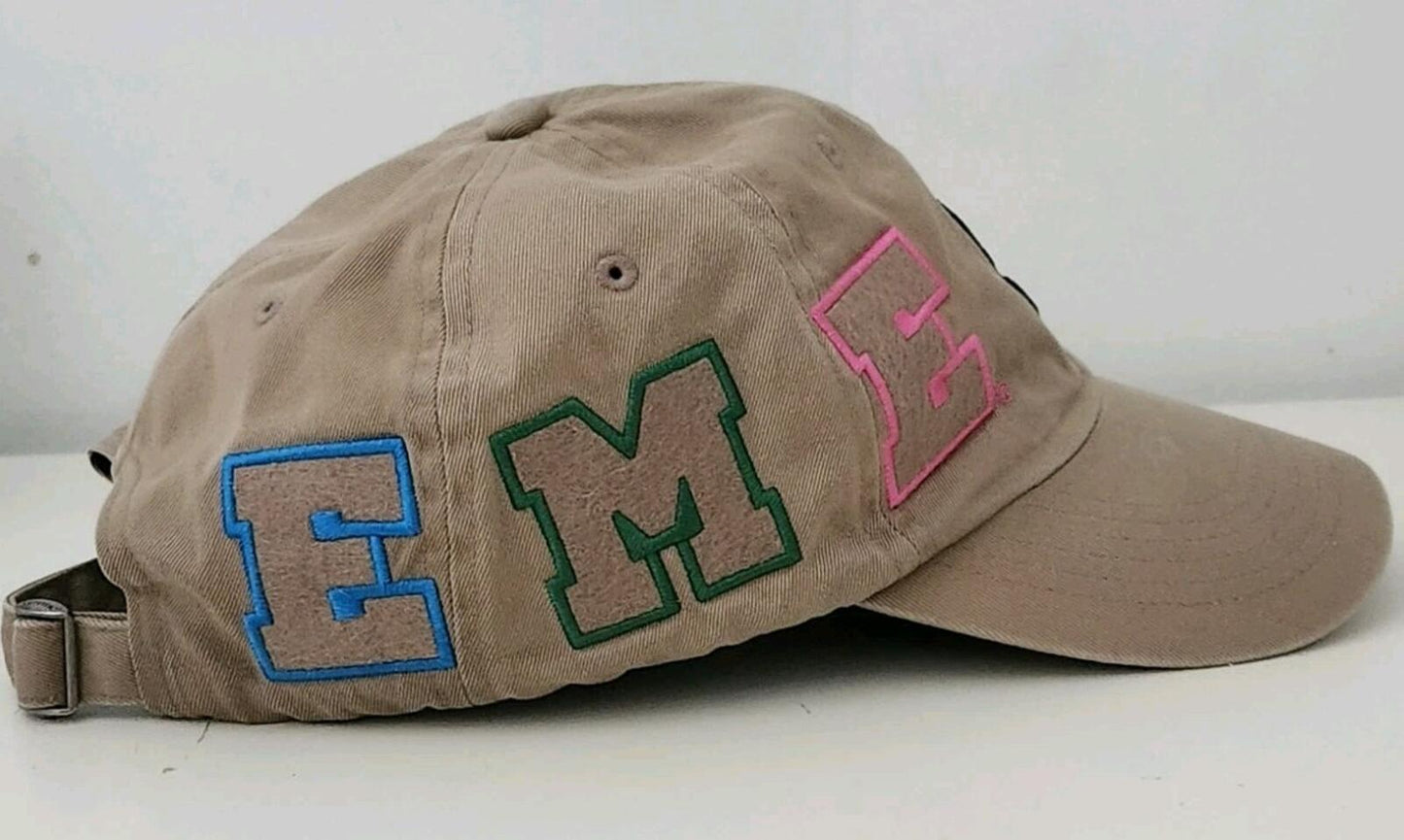 SS21 Supreme Spellout 6-panel Tan twill hat felt logo cap
