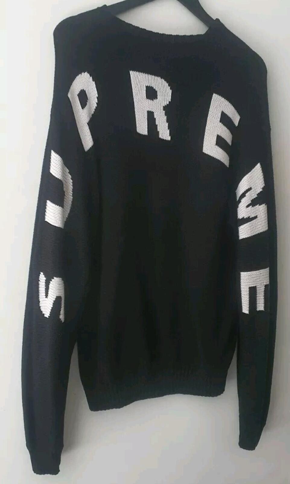 SS20 Supreme Back Logo Sweater Pullover Schwarz Rundhals XL Jumper