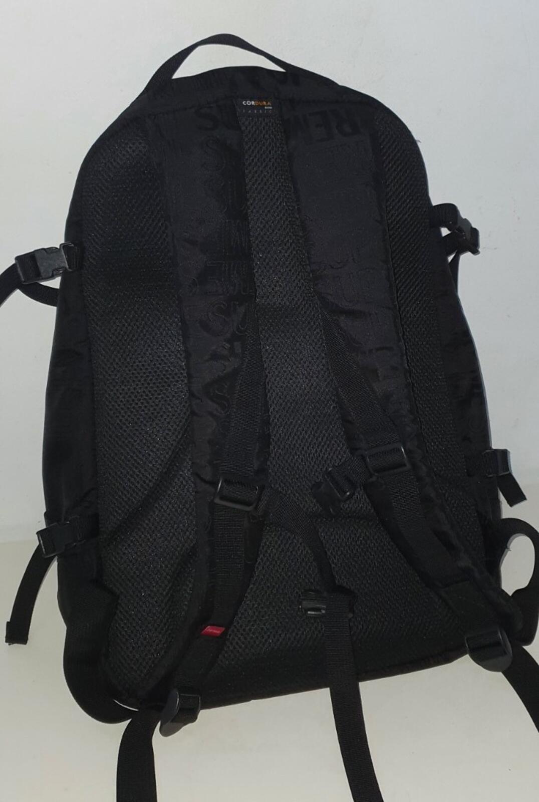 SS19 Supreme Black Backpack Cordura Fabric Box-Logo Rucksack Tasche
