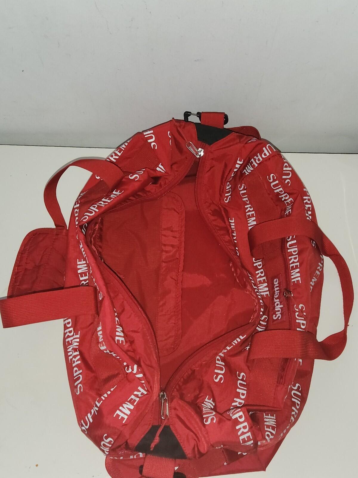 FW16 Supreme 3M Reflective Repeat Duffle Bag Red Bag