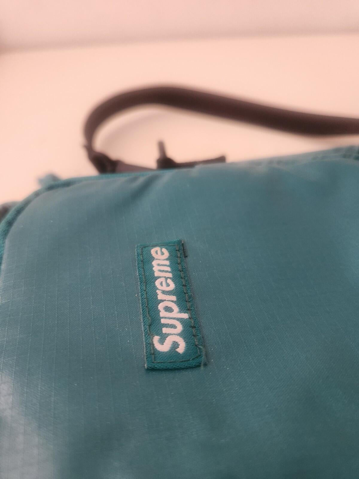 FW17 Supreme shoulder bag Dark Teal Box Logo Cordura Fabric Ripstop Nylon 1L