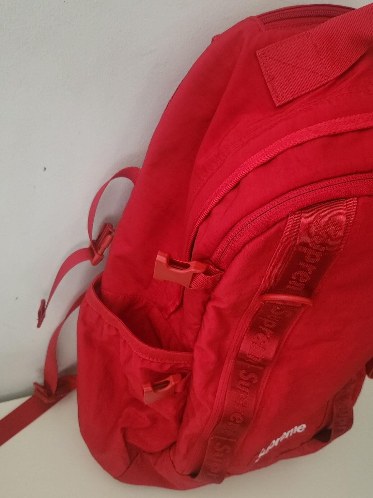 FW20 Supreme Backpack Dark Red Bag Water Resistant Nylon Rucksack