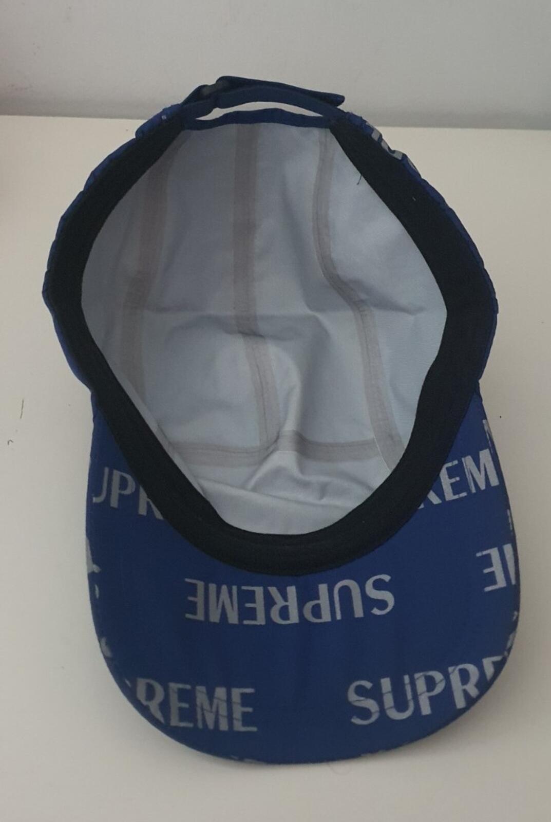 FW16 Supreme 3M Reflective Repeat Camp Cap Blau Hut Box Logo Wasserabweisend