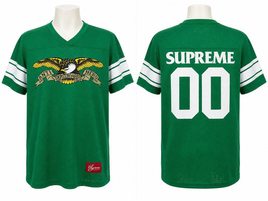 SS14 Supreme x Antihero Football Jersey Verde Talla M