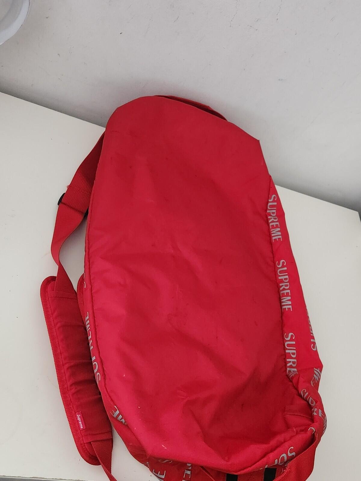 FW16 Supreme 3M Reflective Repeat Duffle Bag Red Bag