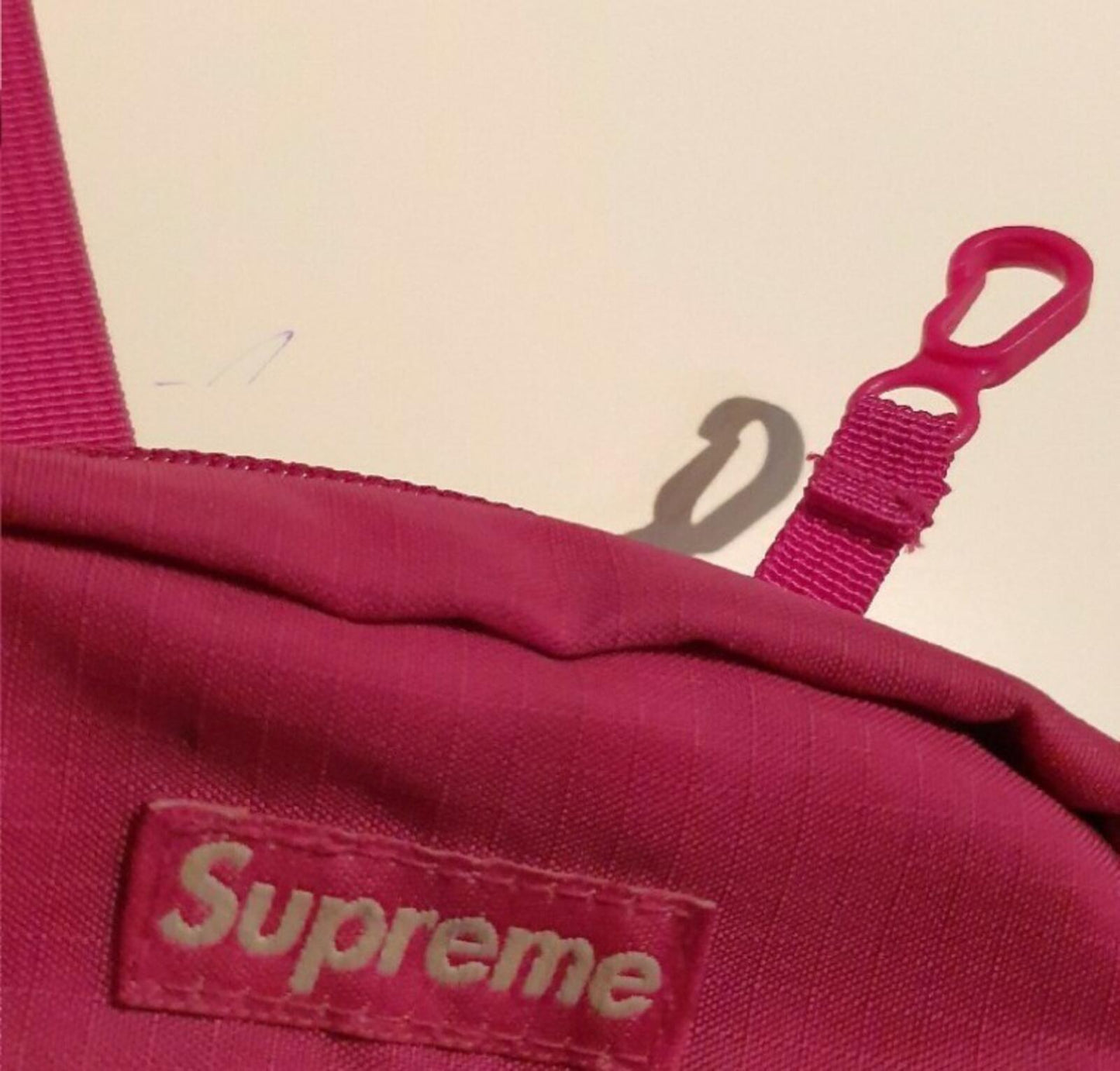 SS17 Supreme small shoulder bag magenta Cordura fabric