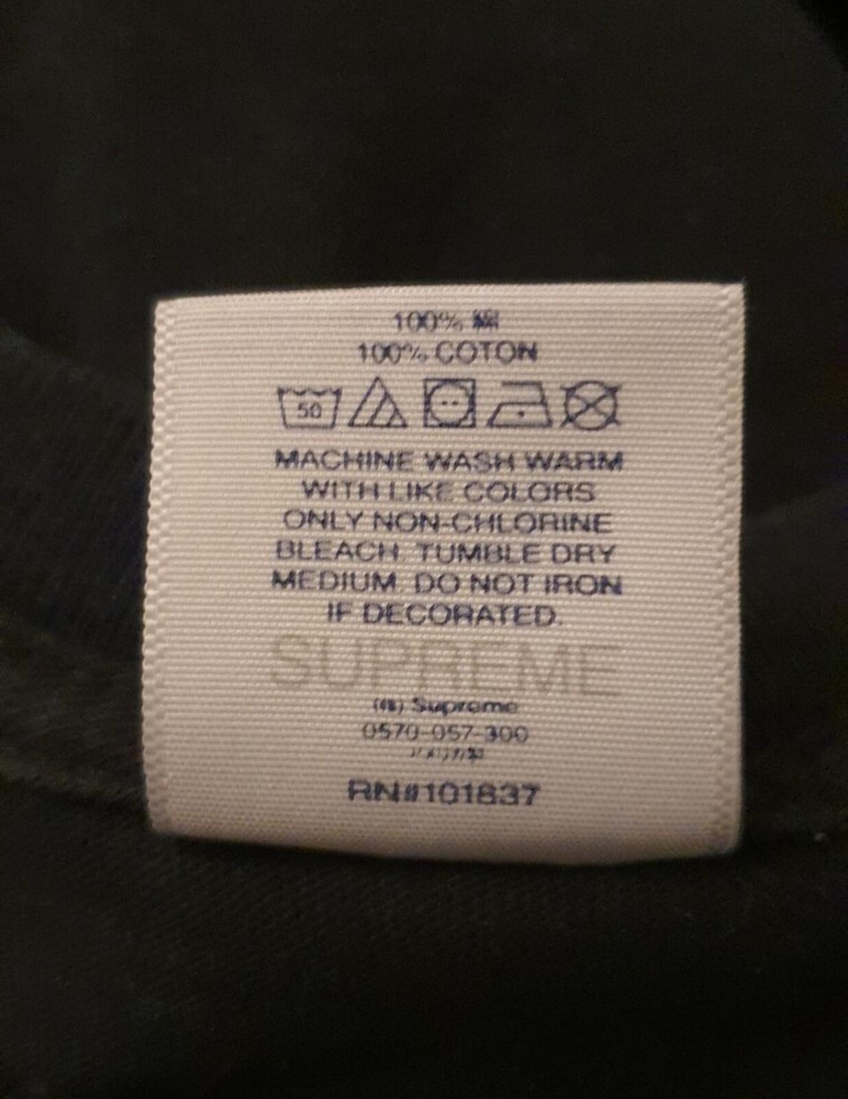 FW21 Supreme x WTAPS SIC'EM! Tee size XL black T-shirt small box logo