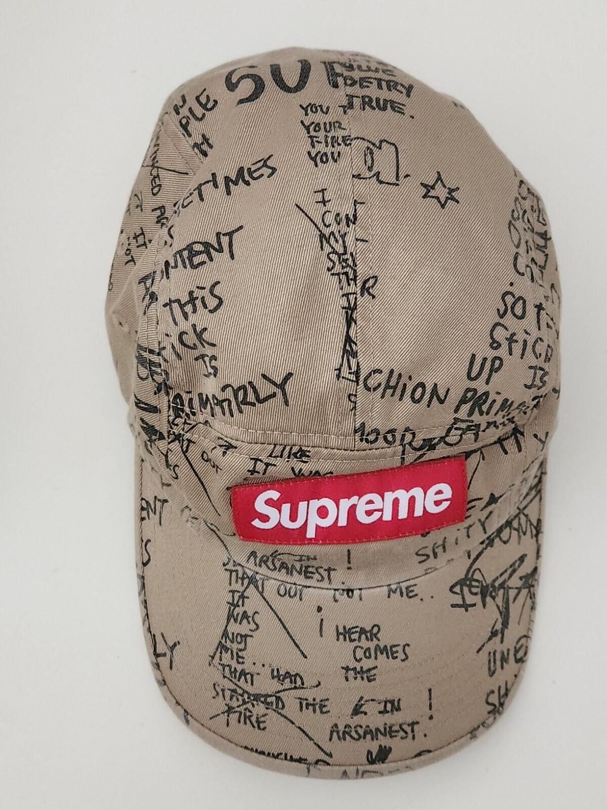 SS23 Supreme Gonz Poems Camp Cap Khaki Hat box logo Mark Gonzales