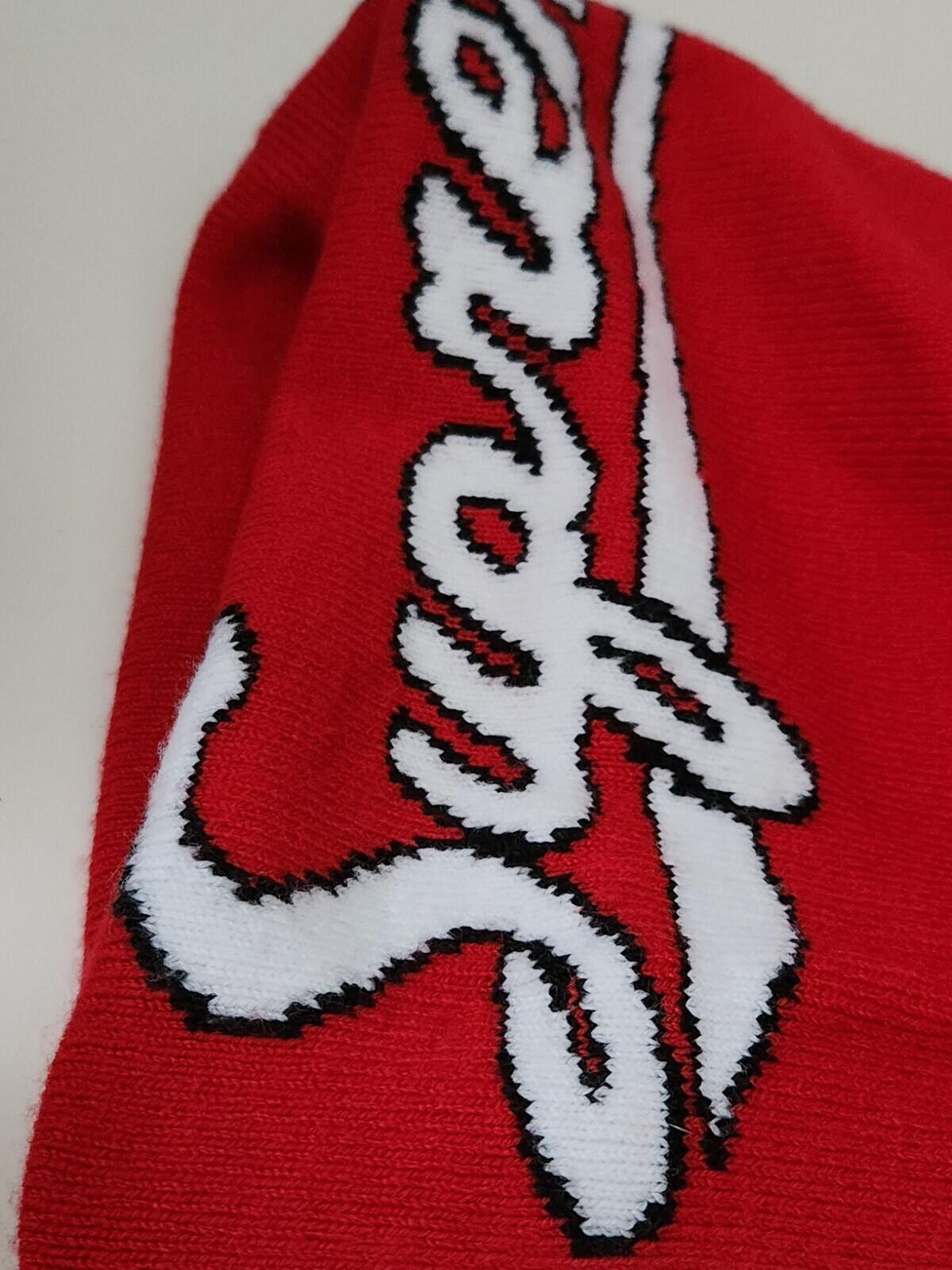 FW19 Supreme x New Era Script Cuff beanie Red Small Box Logo