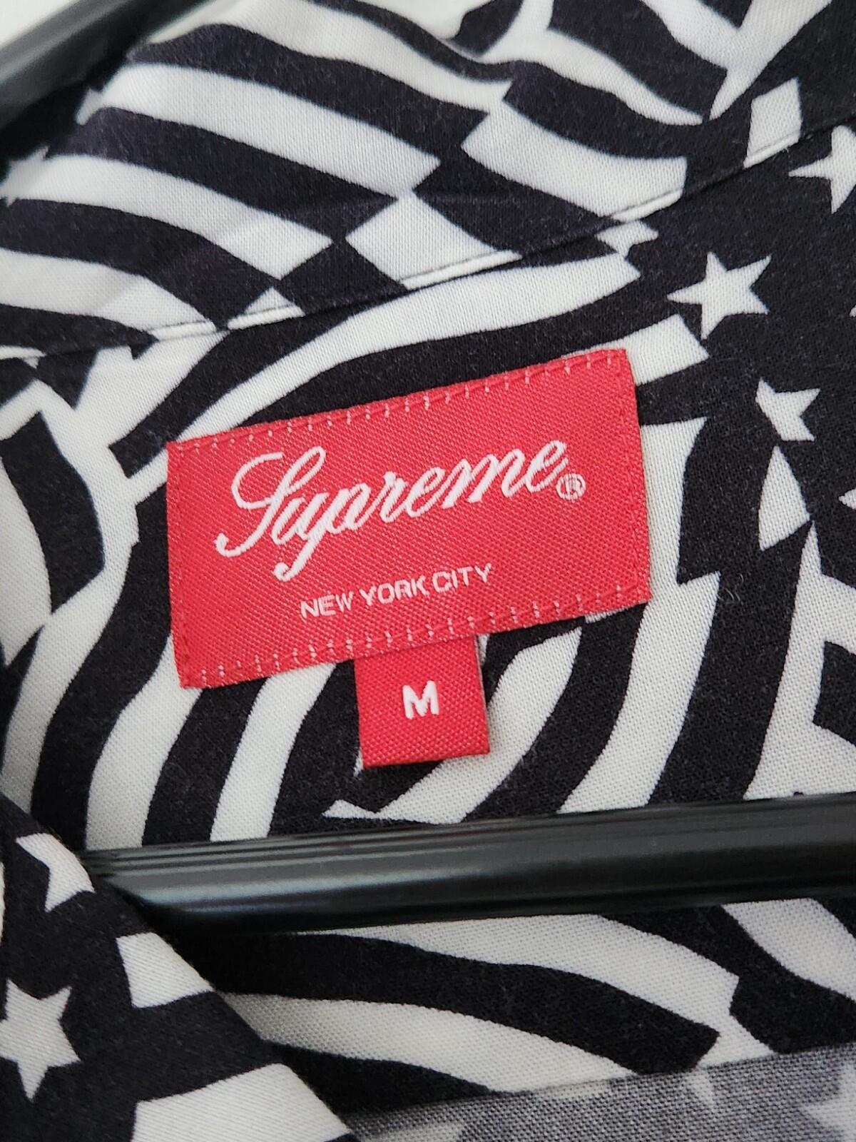 SS20 Supreme Flags Rayon Shirt black size M Medium short sleeve