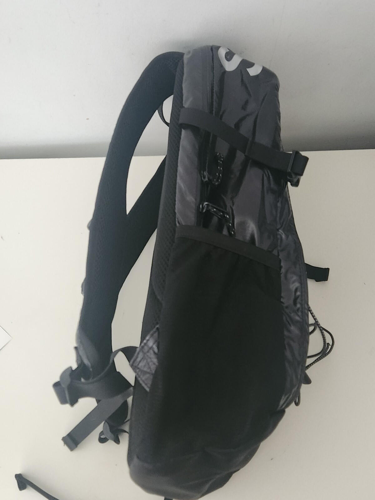 FW17 Supreme black backpack Cordura Fabric box logo Reflective text 20L Bag