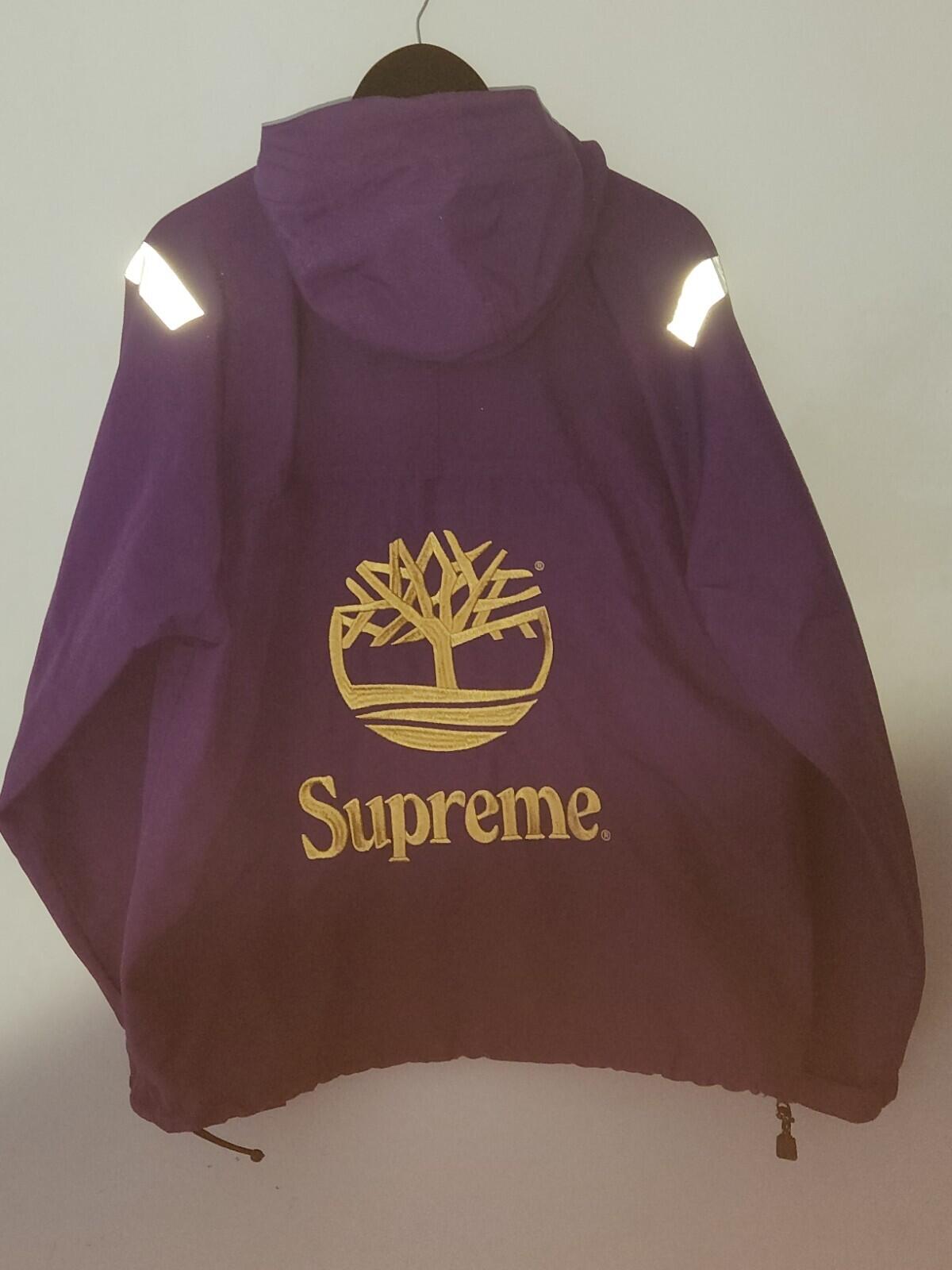 SS21 Supreme x Timberland Reflective Taping Anorak Jacket Purple Size M
