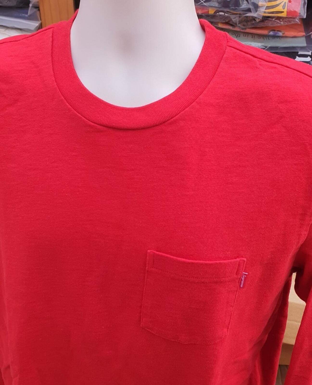 FW19 Supreme L/S Pocket Tee Red Size L