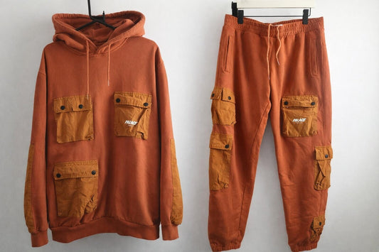 SS21 Palace C-Pocket Sudadera con capucha + Conjunto de joggers L Grande Naranja Utility Skateboards
