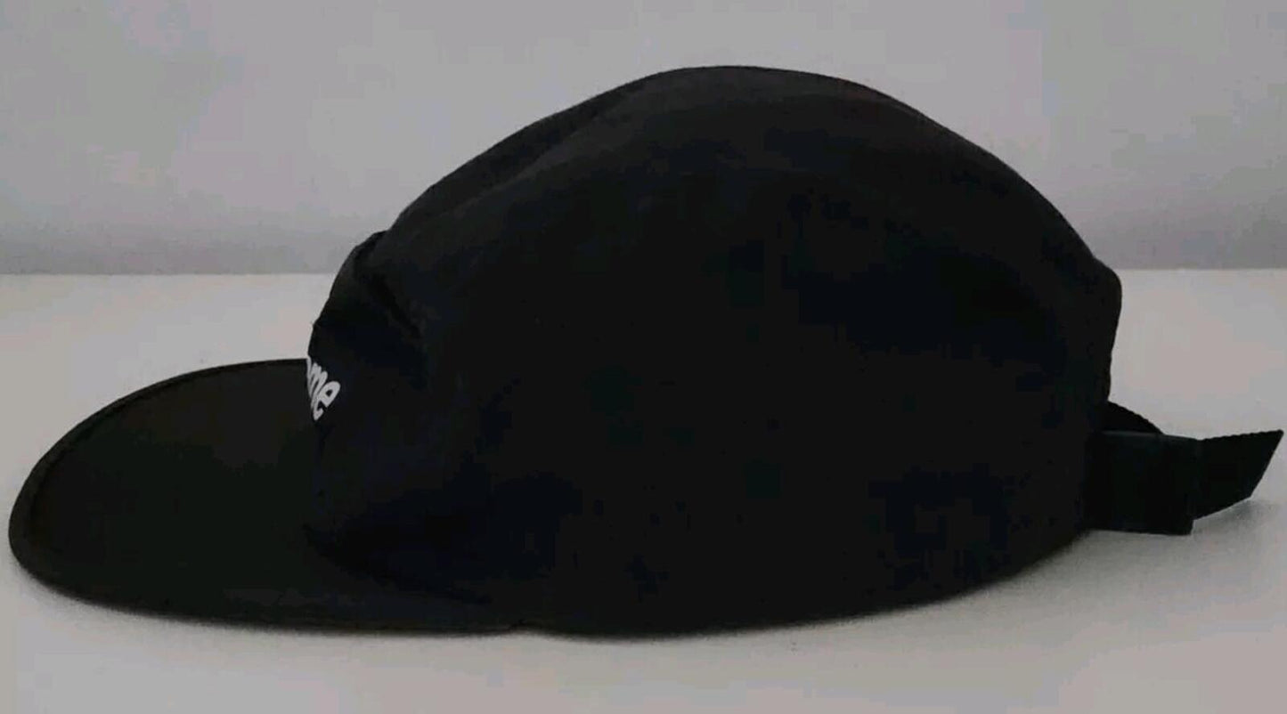 FW18 Supreme Snap Button Pocket Camp Cap black hat box logo