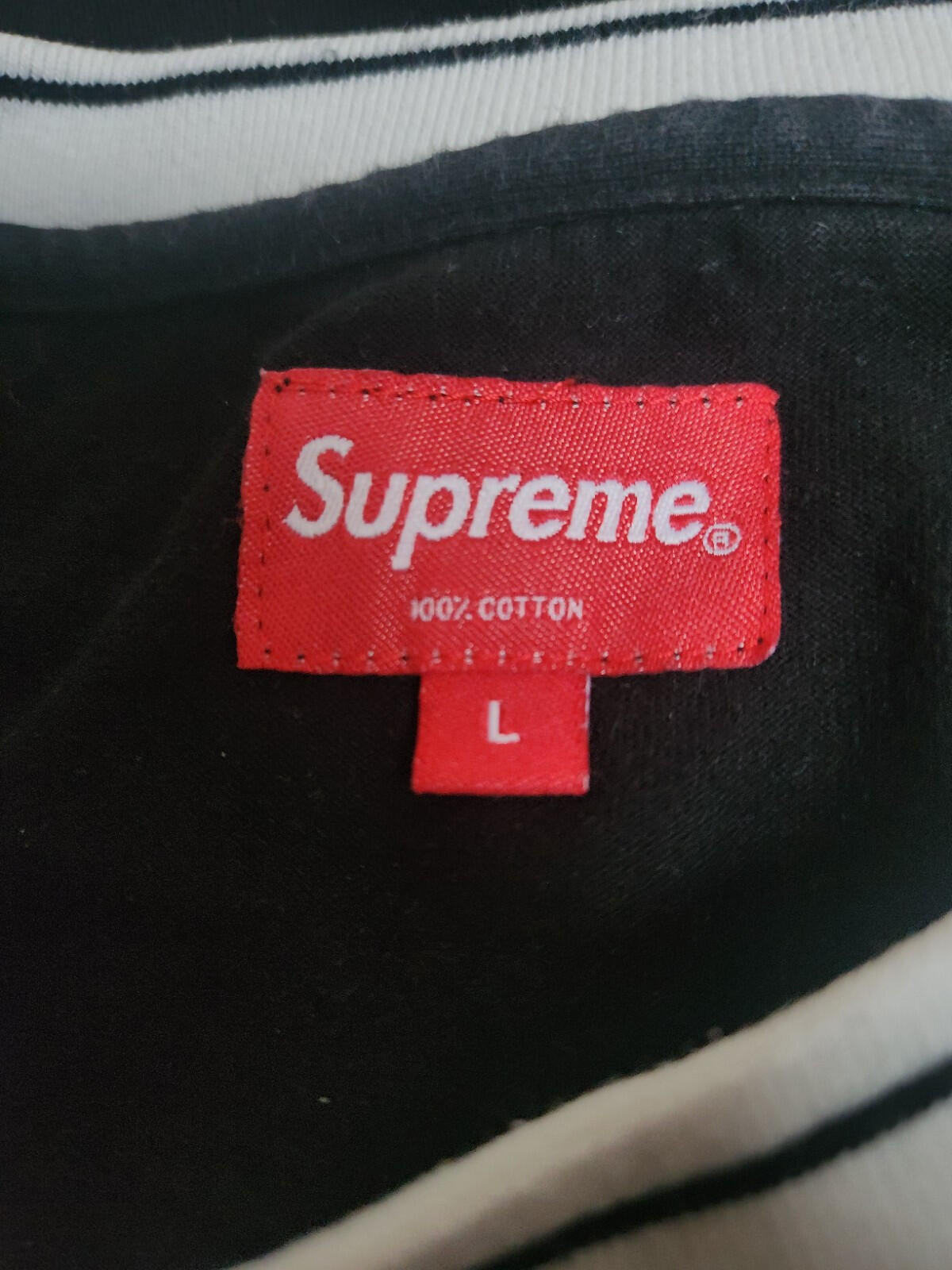 FW16 Supreme Ribbed Pocket Tee Black Size L